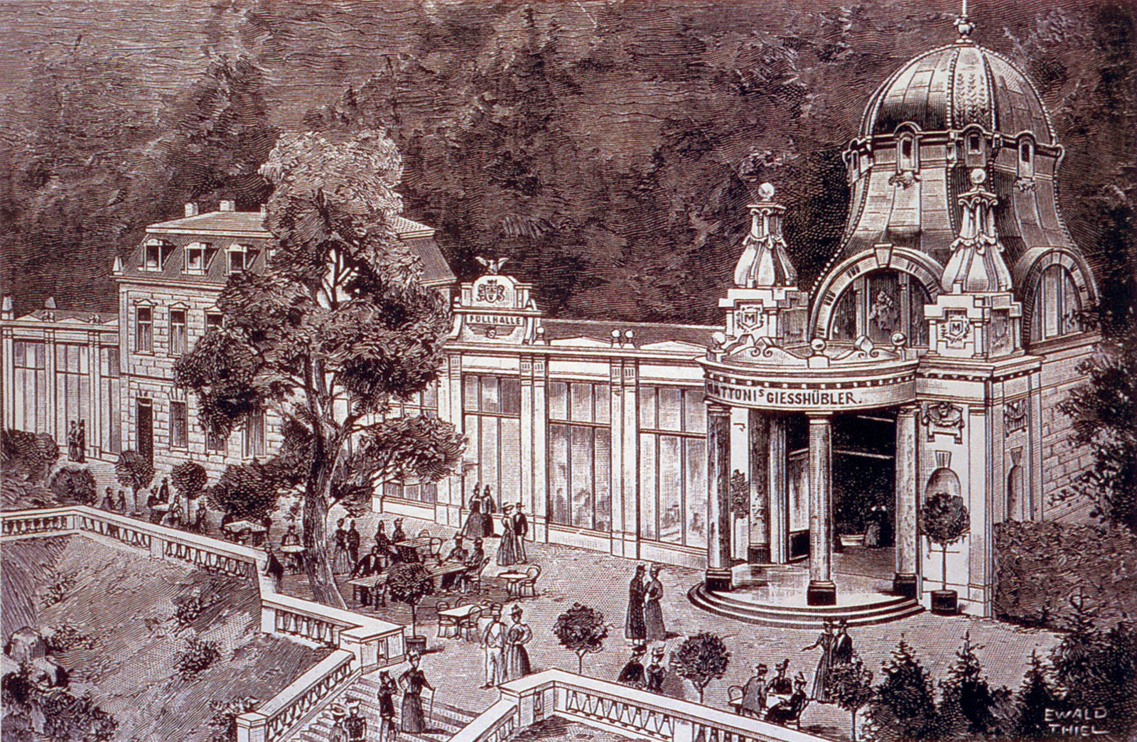 Kyselka - pavilon a kolonáda Ottova pramene 1902