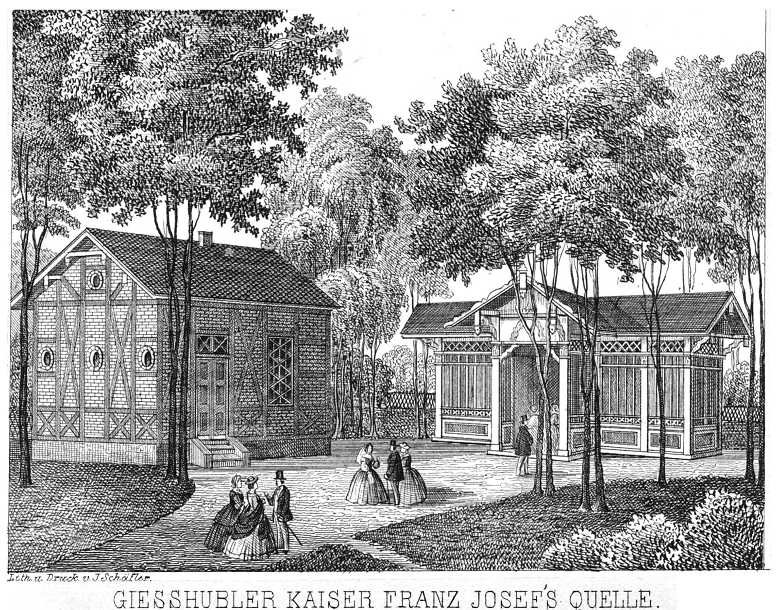 Kyselka -Franz-Josef - kolem 1880, přenesený na Heinrichsitz